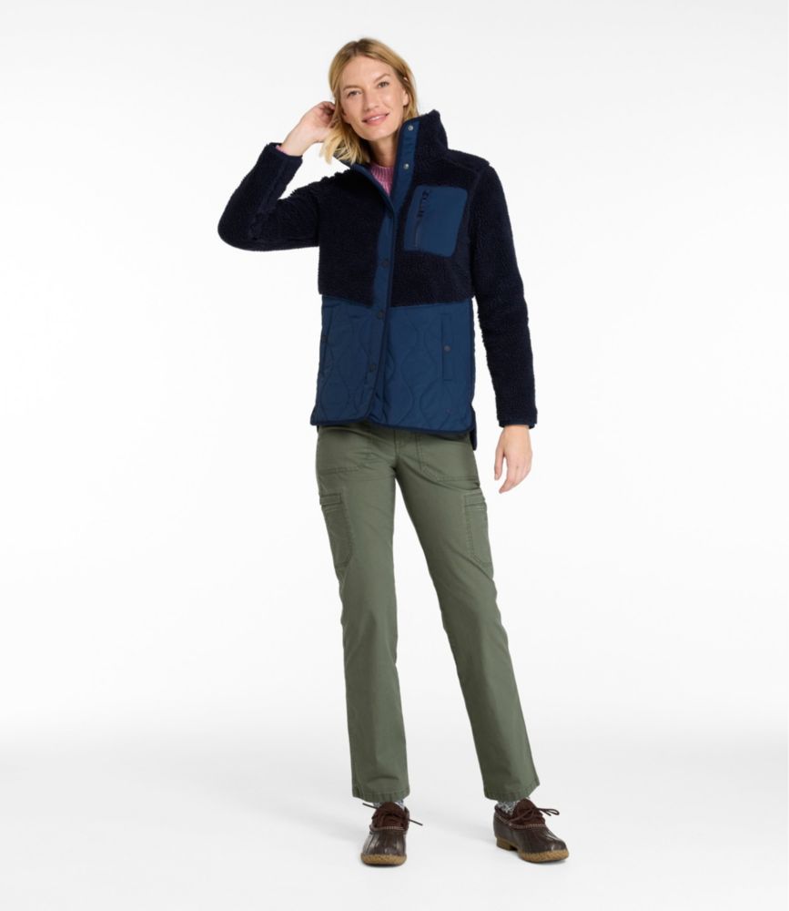 Women's Bean's Mixed Media Sherpa Fleece Jacket - US 9013