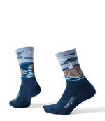 Adults' Farm to Feet Cape Headlight Lighthouse Light Cushion 3/4 Crew Socks - US 8458