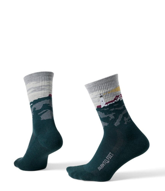 Adults' Farm to Feet Portland Headlight Lighthouse Light Cushion 3/4 Crew Socks - US 3905