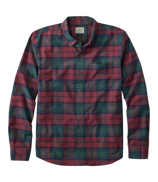 Men's Sunwashed Oxford Shirt, Slightly Fitted Untucked Fit, Plaid - US 1911
