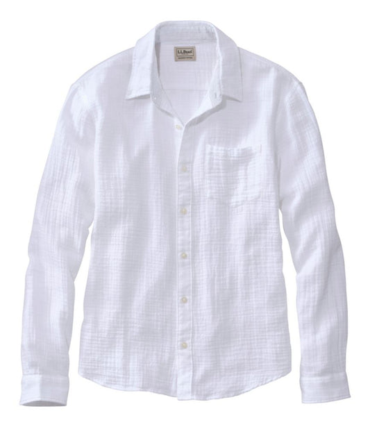 Men's Cloud Gauze Shirt, Long-Sleeve, Slightly Fitted Untucked Fit - US 8164