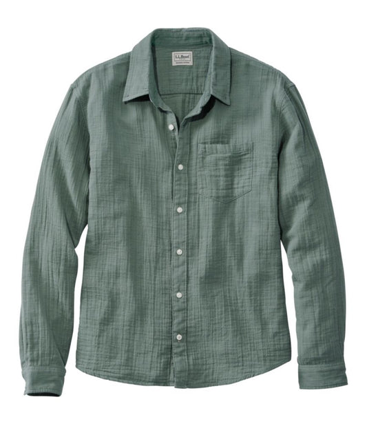 Men's Cloud Gauze Shirt, Long-Sleeve, Slightly Fitted Untucked Fit - US 0717