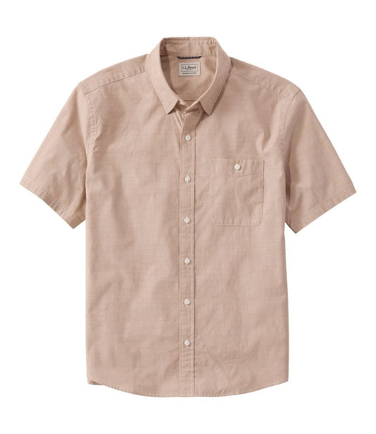 Men's Comfort Stretch Performance® Chambray Shirt, Short-Sleeve, Slightly Fitted Untucked Fit - US 2262