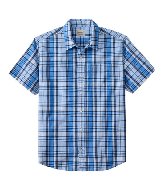 Men's Madras Shirt, Short-Sleeve, Slightly Fitted Untucked Fit - US 9942
