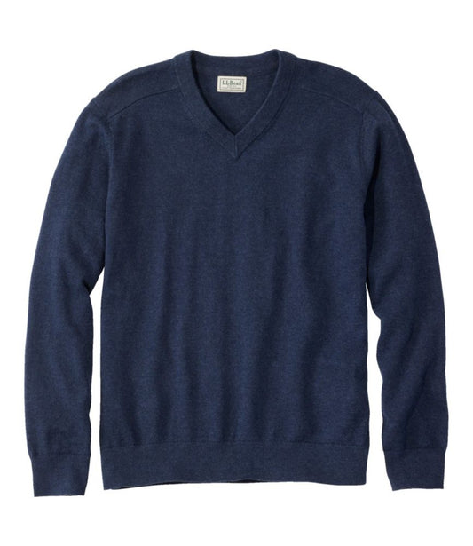 Men's All Seasons Cotton Blend Sweater, V-Neck - US 6217