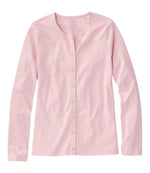 Women's Pima Cotton Tee, Long-Sleeve Crewneck Cardigan - US 4529