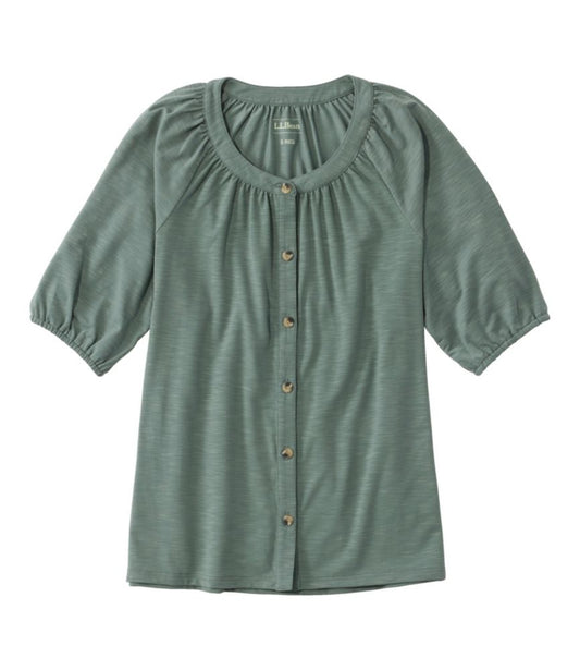 Women's Camden Hills Tee, Elbow-Sleeve Button-Front Shirt - US 4223