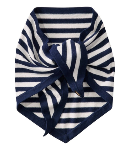 Women's Cotton/Cashmere Knit Triangle Scarf, Striped - US 7373