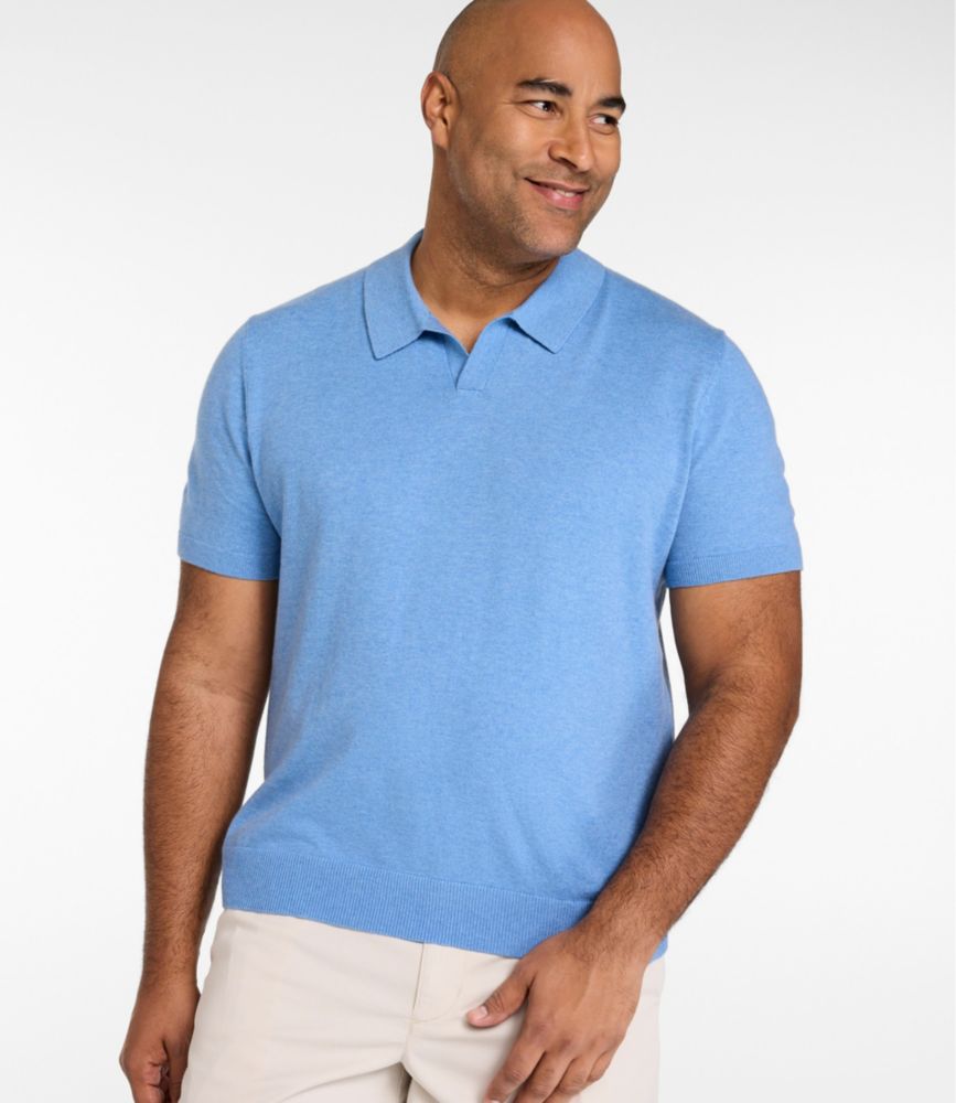 Men's All Seasons Cotton Blend Sweater, Short-Sleeve Polo - US 7055