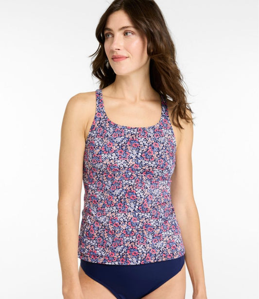 Women's L.L.Bean Coastal Essential Scoop Tankini Top, Print - US 9224