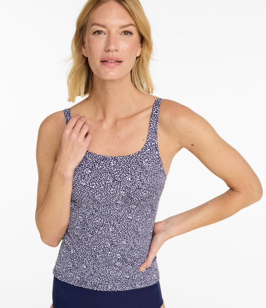 Women's L.L.Bean Coastal Essential Scoop Tankini Top, Print - US 2067