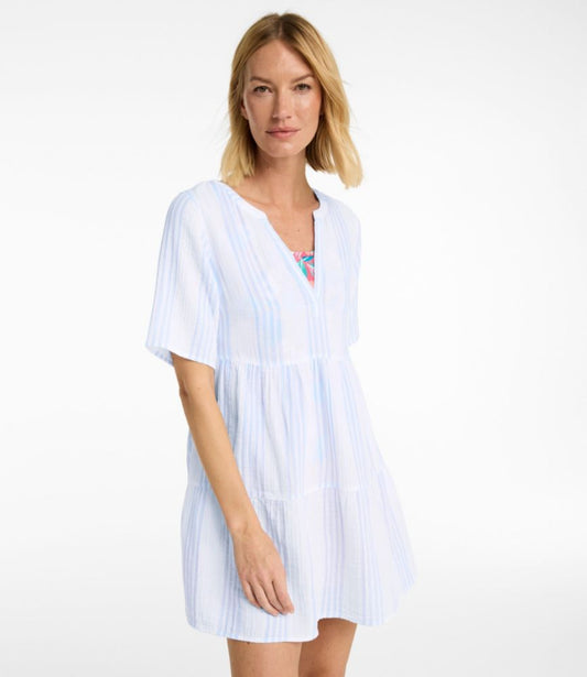 Women's Cloud Gauze Cover-Up, Tiered Dress Print - US 0229