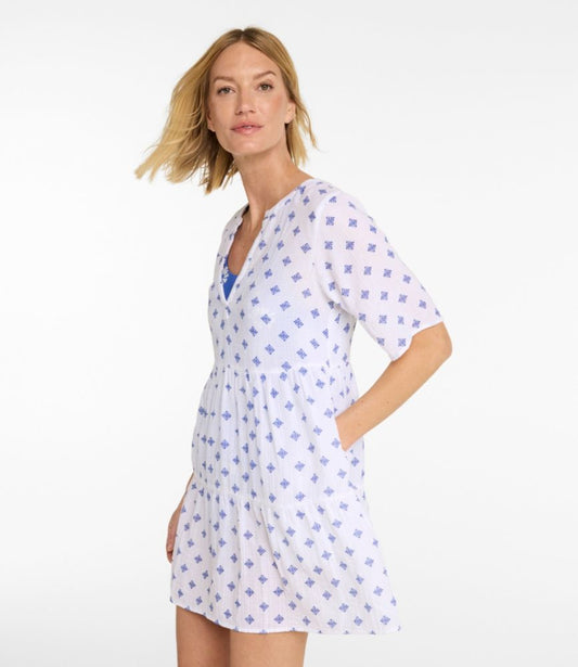 Women's Cloud Gauze Cover-Up, Tiered Dress Print - US 1540