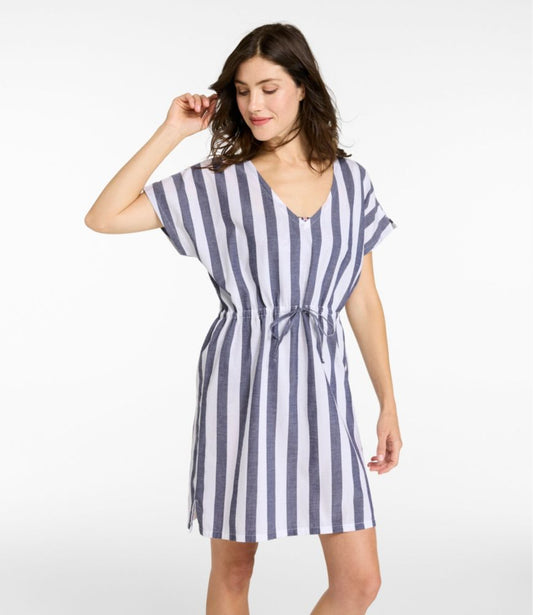 Women's L.L.Bean Coastal Cotton Cover-Up Caftan, Print - US 9761