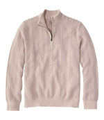 Men's Sunwashed Textured Cotton Sweater, Herringbone 1/4 Zip - US 2663