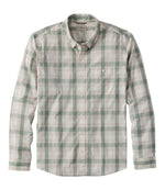 Men's Comfort Stretch Performance® Chambray Shirt, Long-Sleeve, Slightly Fitted Untucked Fit, Plaid - US 5967