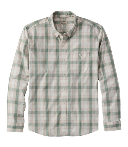 Men's Comfort Stretch Performance® Chambray Shirt, Long-Sleeve, Slightly Fitted Untucked Fit, Plaid - US 5967