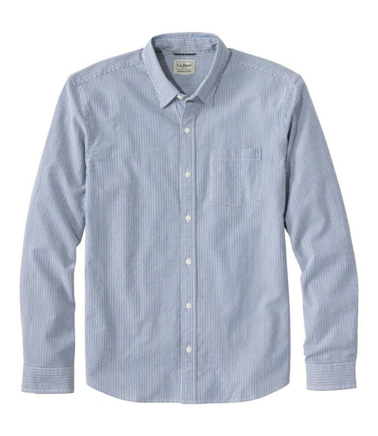 Men's Comfort Stretch Performance® Seersucker Shirt, Long-Sleeve, Slightly Fitted Untucked Fit, Stripe - US 6594