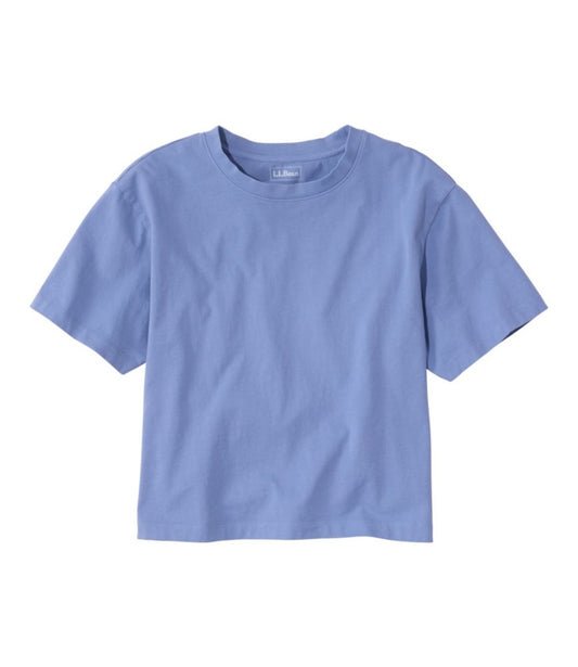 Women's Sunwashed Tee, Short-Sleeve Cropped Boxy Crewneck - US 6812