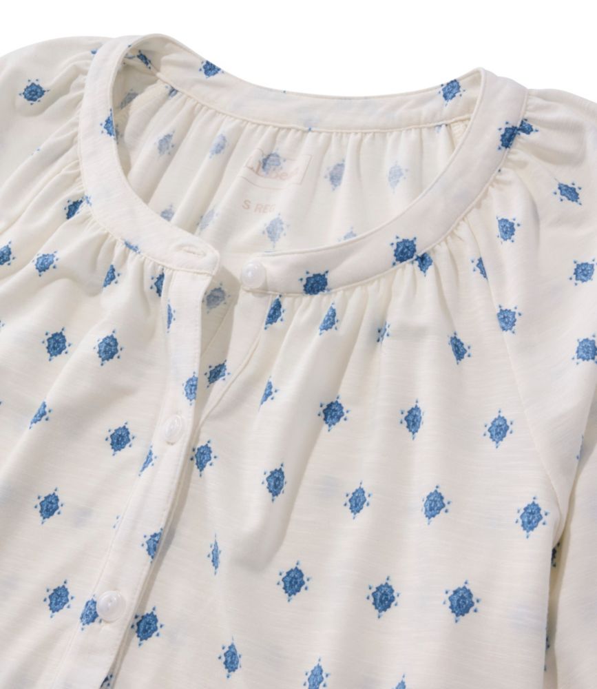 Women's Camden Hills Tee, Elbow-Sleeve Button-Front Shirt Print - US 7654