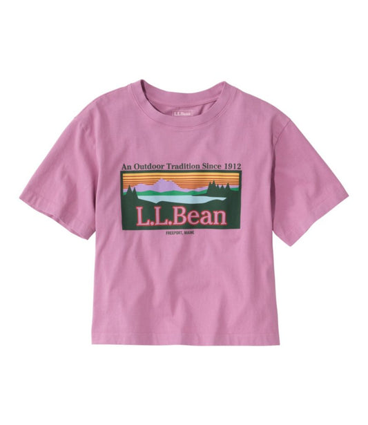 Women's Sunwashed Tee, Short-Sleeve Cropped Boxy Crewneck Logo - US 2344