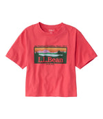 Women's Sunwashed Tee, Short-Sleeve Cropped Boxy Crewneck Logo - US 4830
