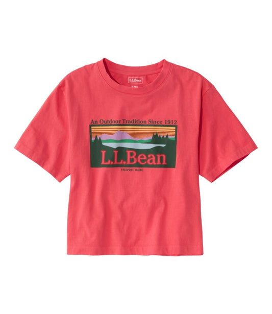 Women's Sunwashed Tee, Short-Sleeve Cropped Boxy Crewneck Logo - US 4830