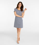 Women's Supima® Nightgown, Short-Sleeve Stripe - US 6768