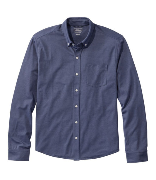 Men's Comfort Stretch Performance® Button-Front Knit Shirt, Long-Sleeve - US 9842