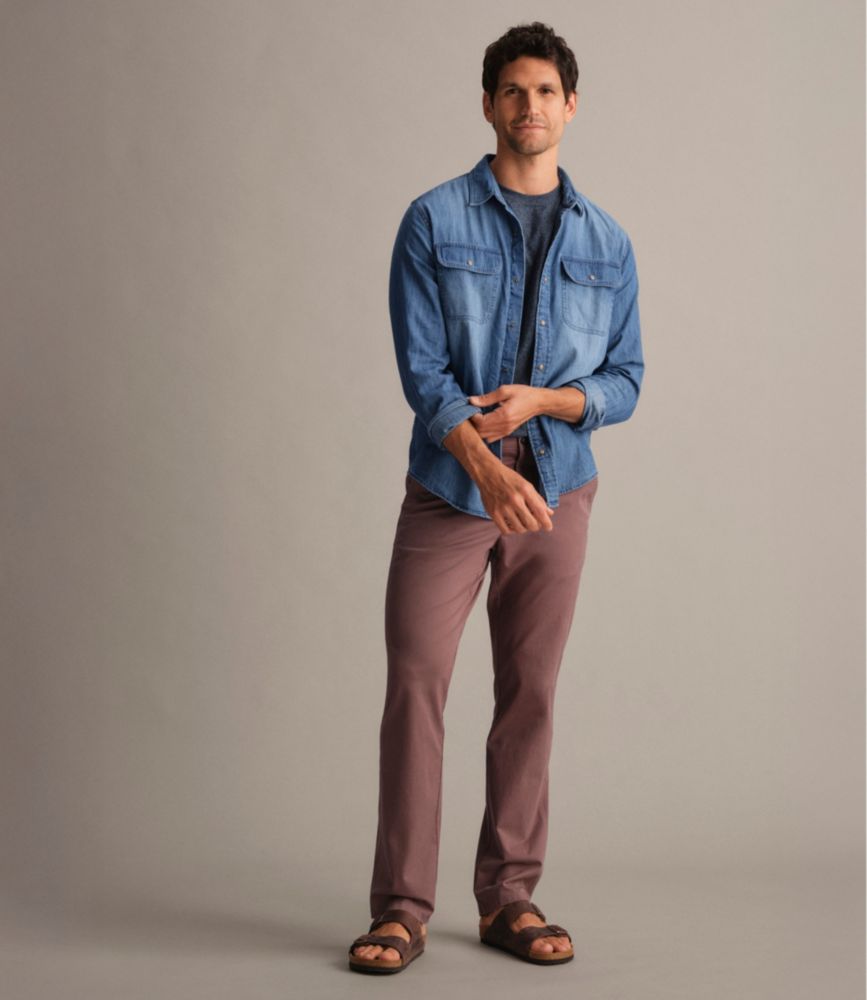 Men's Sunwashed Denim Shirt, Slightly Fitted Untucked Fit - US 7220