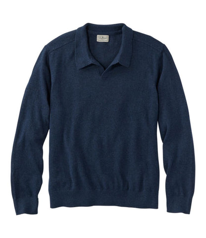 Men's All Seasons Cotton Blend Sweater, Long-Sleeve Polo - US 3791