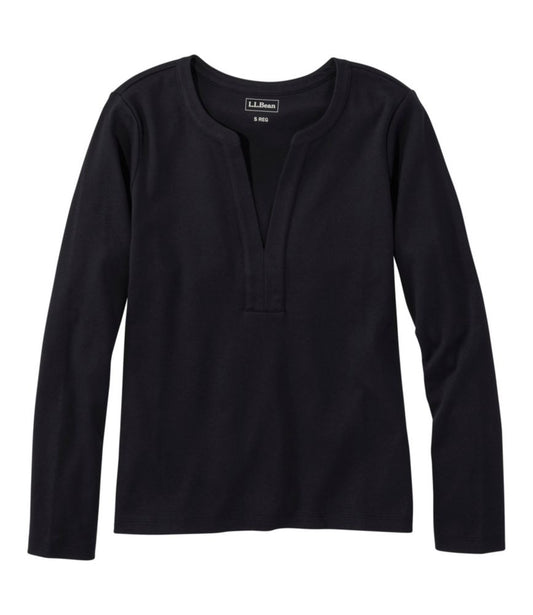 Women's L.L.Bean Tee, Long-Sleeve Splitneck - US 5360