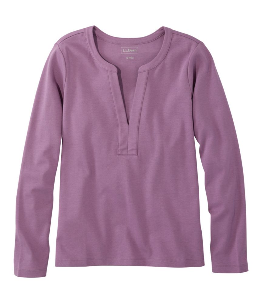 Women's L.L.Bean Tee, Long-Sleeve Splitneck - US 0435