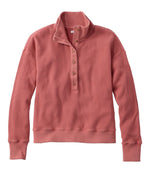 Women's Sunwashed Waffle Top, Mockneck Henley - US 4015