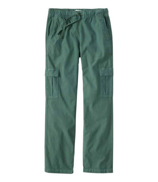 Women's Sunwashed Cotton-Blend Pull-On Pants, Mid-Rise Cargo - US 5761