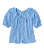Women's Bean's Seacoast Seersucker Scoopneck Shirt - US 3223