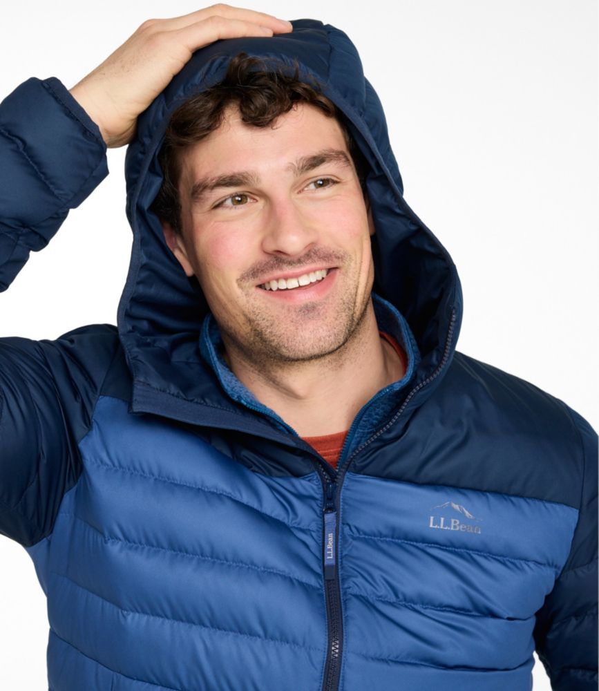 Men's Access Down Hooded Puffer, Colorblock - US 4990