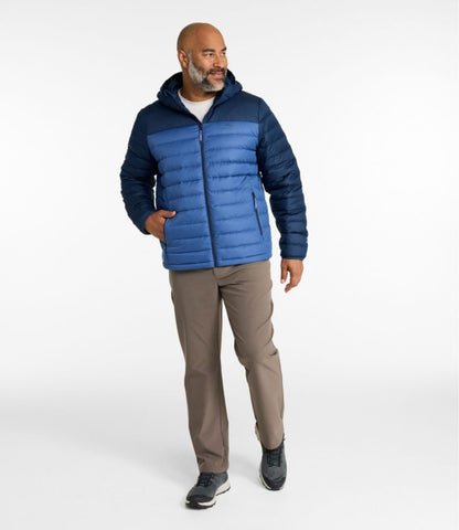 Men's Access Down Hooded Puffer, Colorblock - US 4990