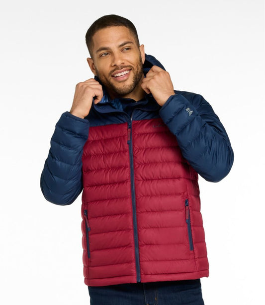 Men's Access Down Hooded Puffer, Colorblock - US 7293