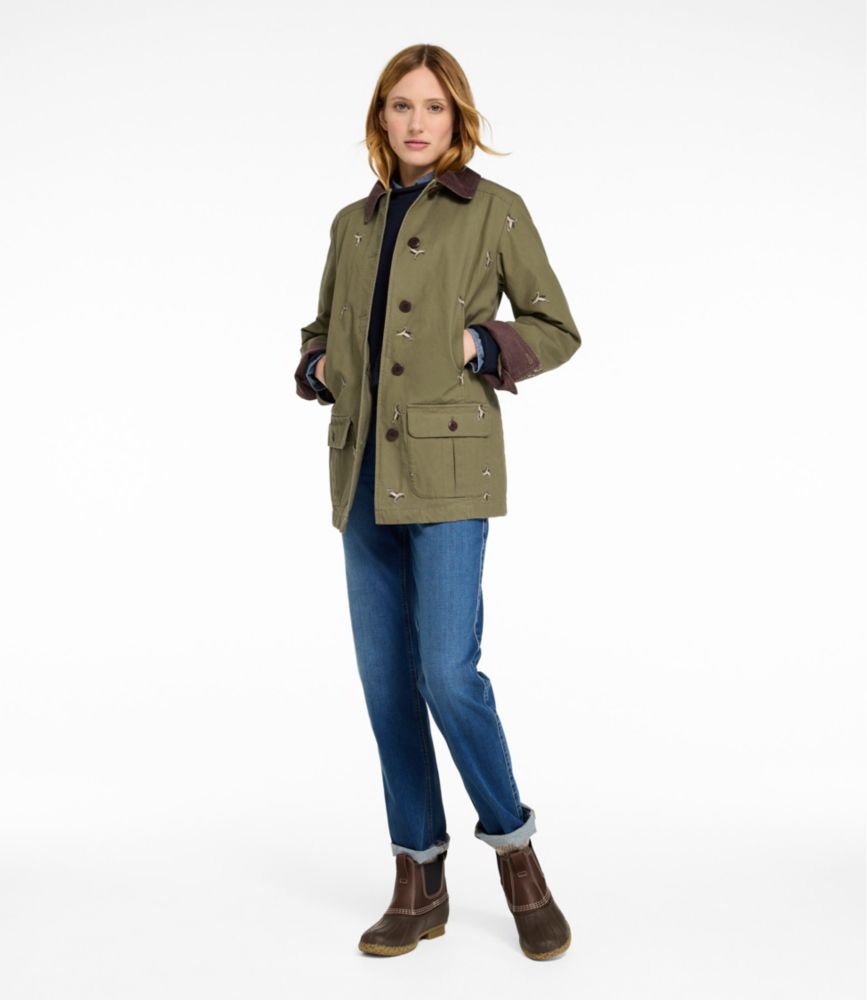 Women's Adirondack Barn Coat, Flannel-Lined Embroidery - US 4459