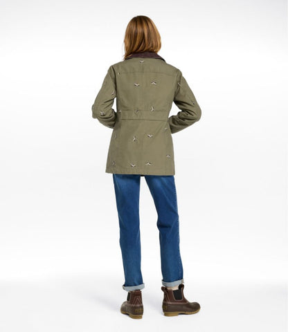 Women's Adirondack Barn Coat, Flannel-Lined Embroidery - US 4459