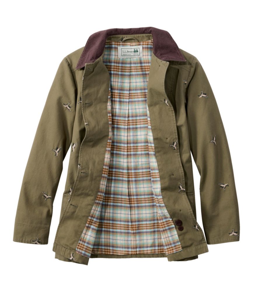 Women's Adirondack Barn Coat, Flannel-Lined Embroidery - US 4459