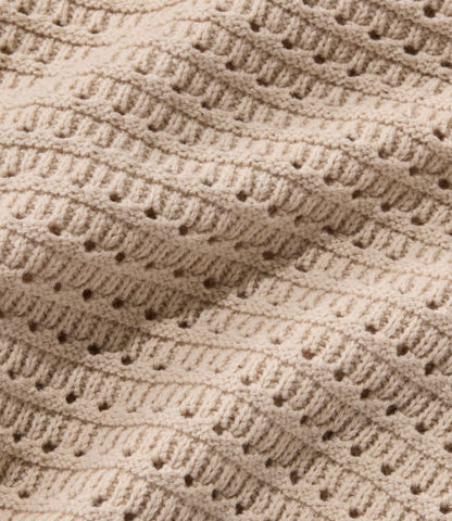 Women's Sunwashed Openwork Sweater, Short-Sleeve Henley - US 1992