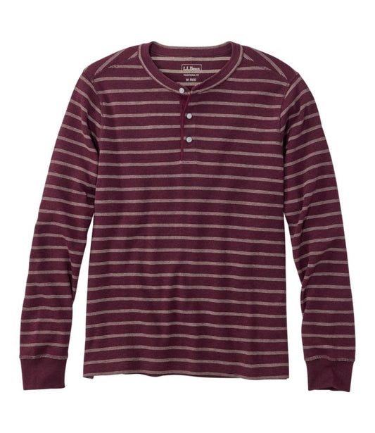 Men's Bean's Vintage Soft Knit Henley, Stripe - US 8023