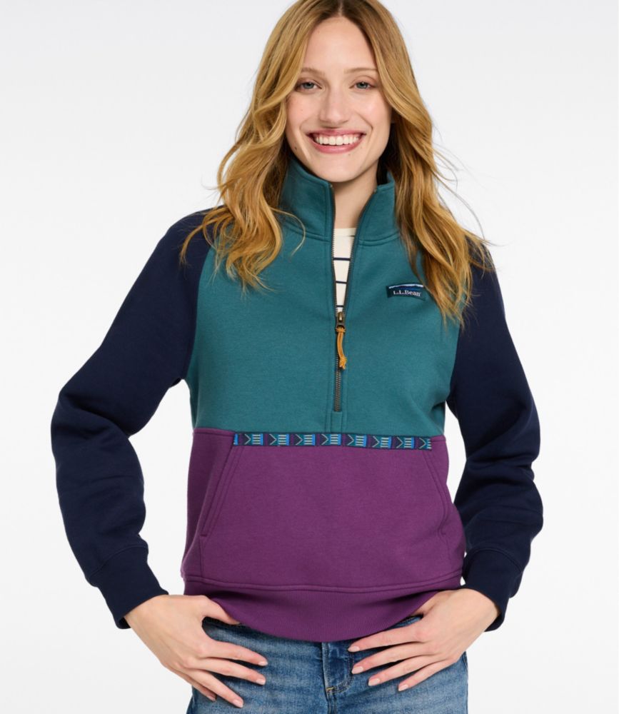 Women's Mountain Classic Sweatshirt, Half-Zip Colorblock - US 3386