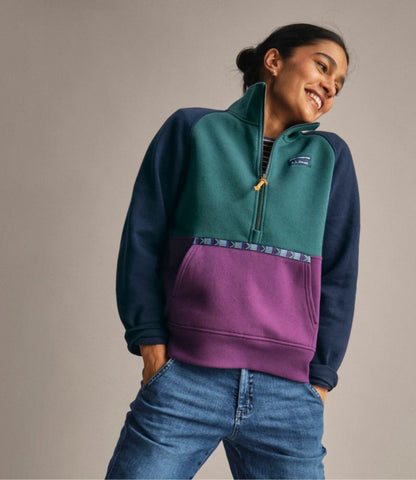 Women's Mountain Classic Sweatshirt, Half-Zip Colorblock - US 3386
