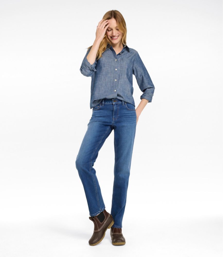 Women's L.L.Bean Go-Anywhere Jeans, Mid-Rise Ultimate Straight-Leg - US 1371