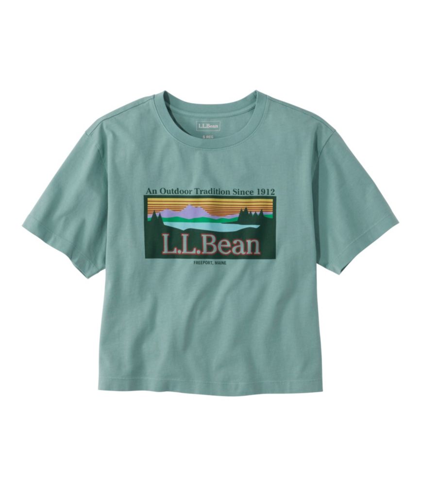 Women's Mountain Classic Tee, Short-Sleeve Cropped Boxy Crewneck Logo - US 3503