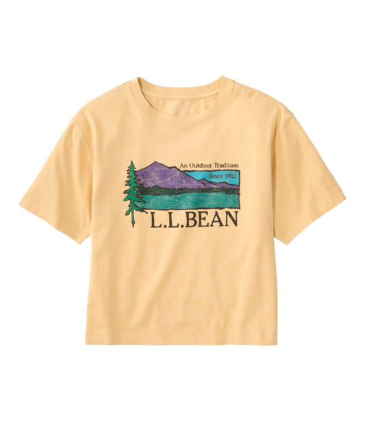 Women's Mountain Classic Tee, Short-Sleeve Cropped Boxy Crewneck Logo - US 4875