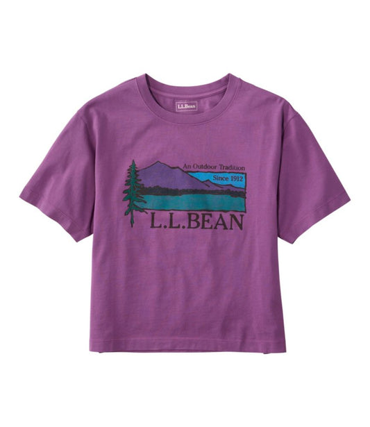 Women's Mountain Classic Tee, Short-Sleeve Cropped Boxy Crewneck Logo - US 5567